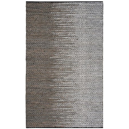 Flowers First 6 x 9 ft. Vintage Leather Hand Woven Rug, Light Grey & Grey - Medium Rectangle FL1862607